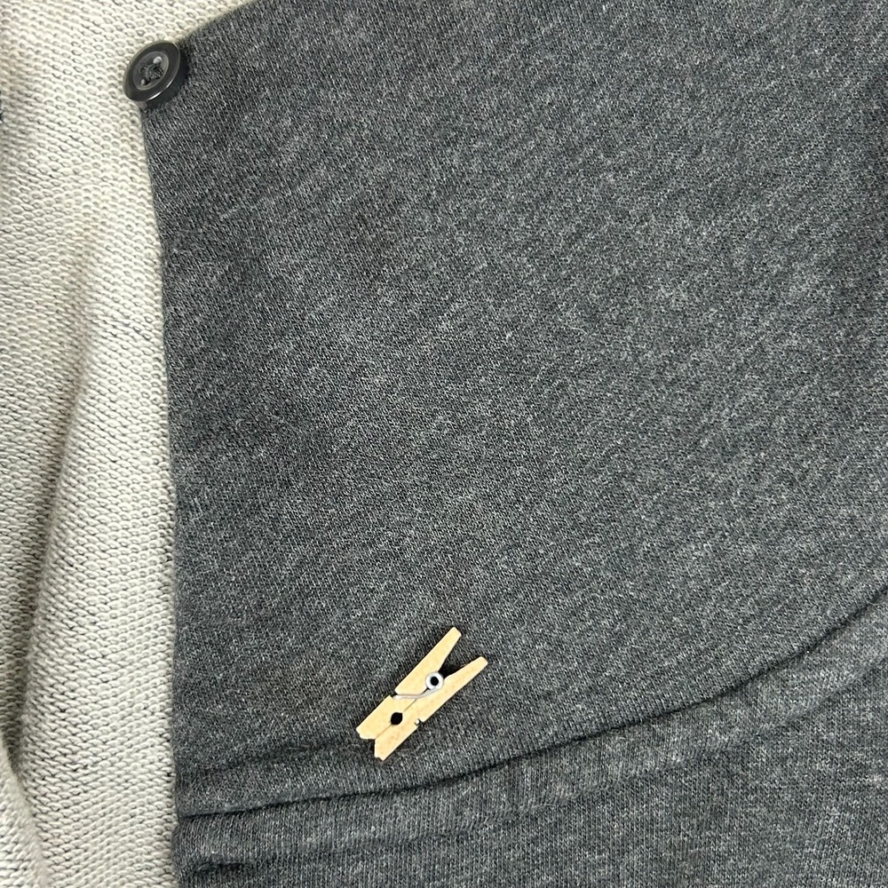Puma Asymmetrical Jacket Women Large Gray Cotton French Terry Cowl Neck Full Zip - Picture 6 of 14